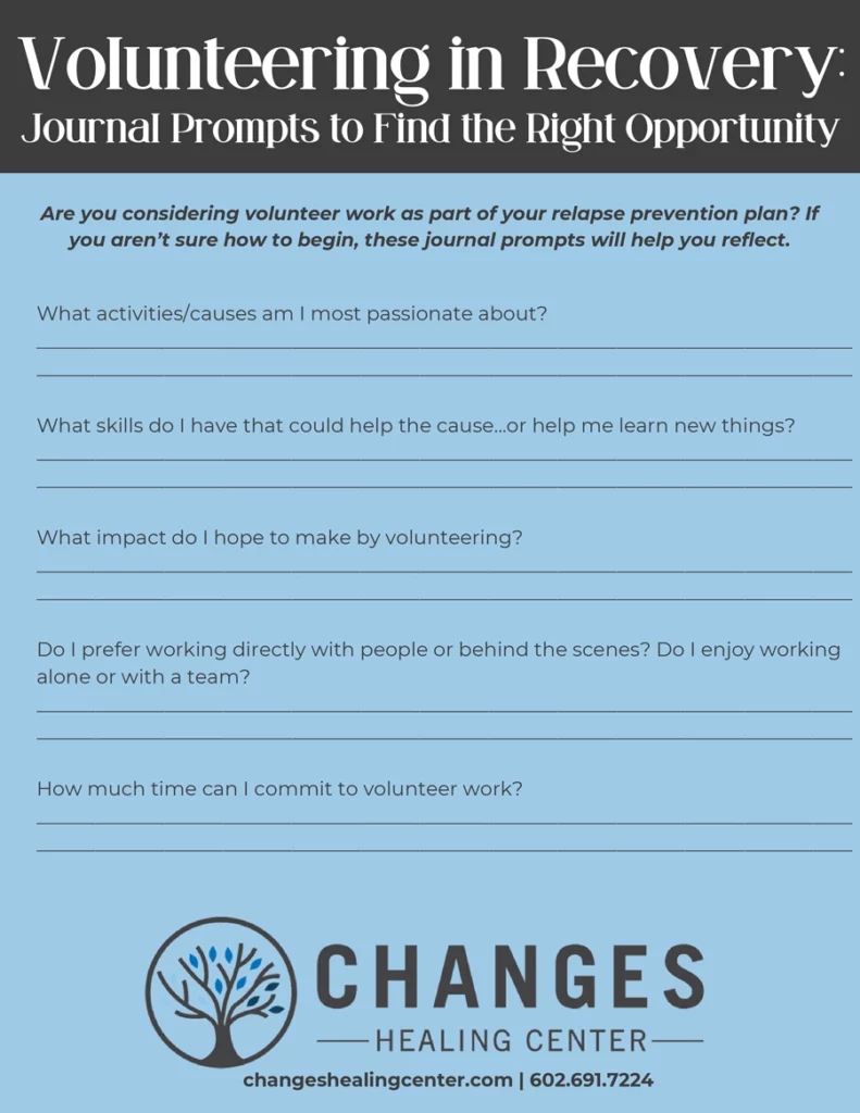 Volunteering in Recovery Journal Prompts