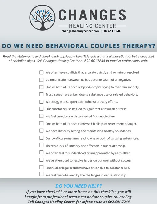Couples Rehab in Arizona at Changes Healing Center
