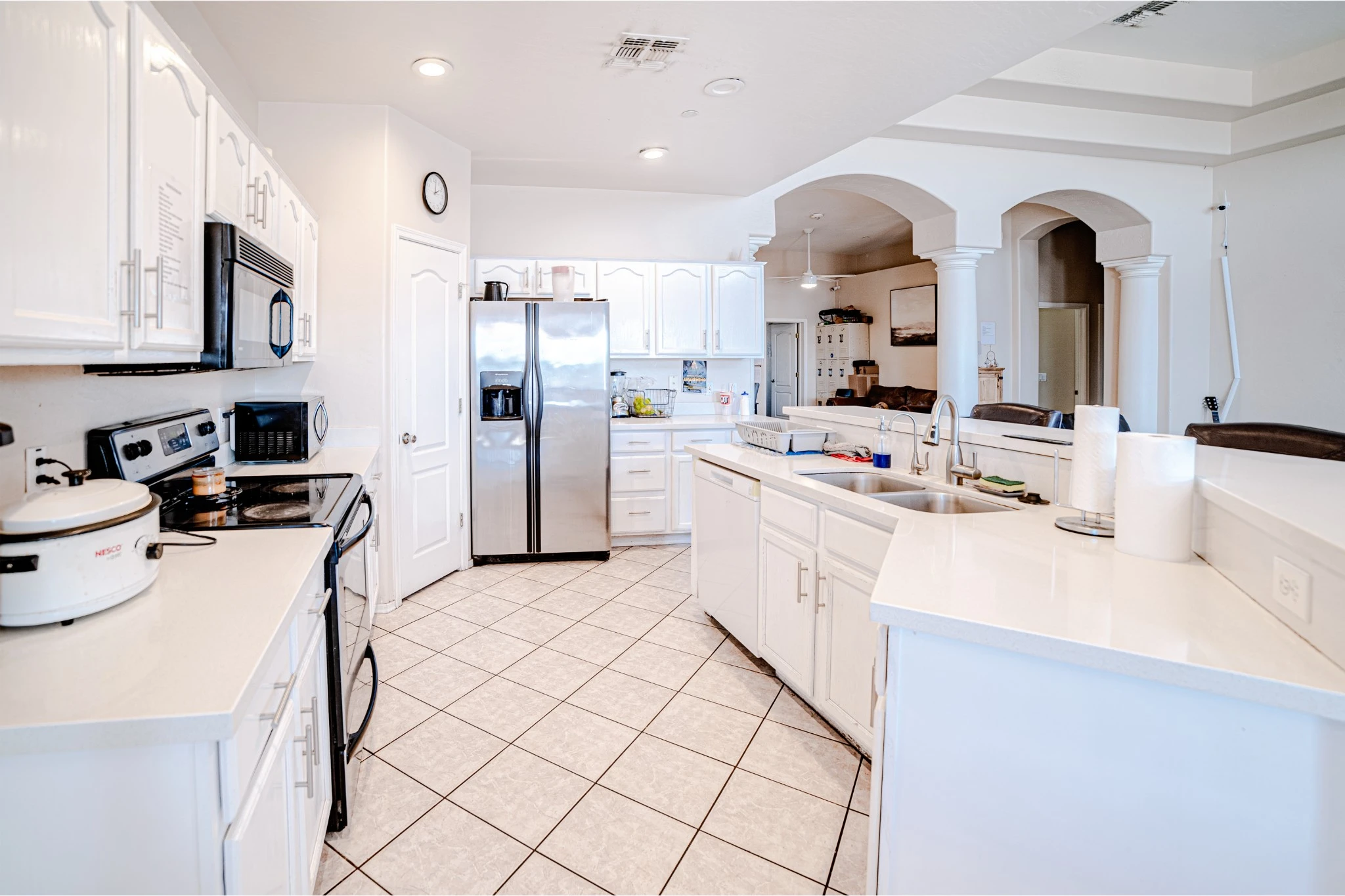 Open-plan kitchen inside Changes Healing Center with modern amenities.